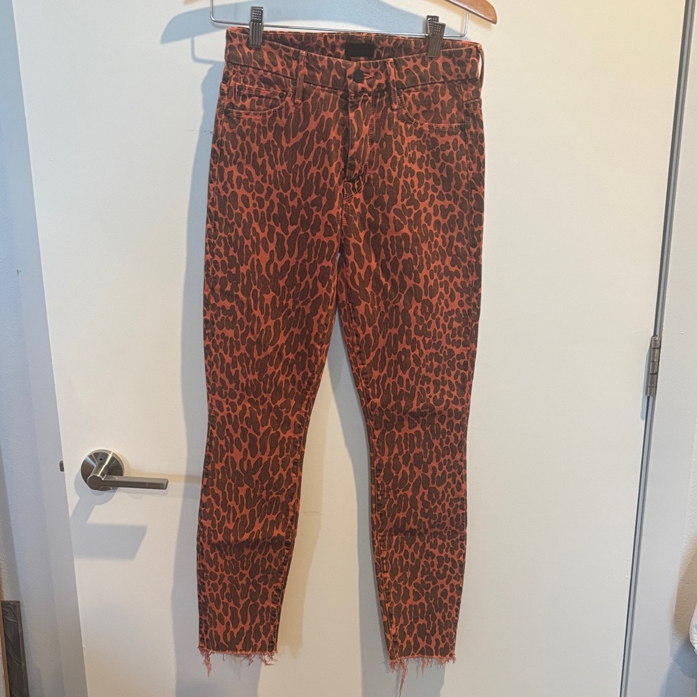 Leopard Print Mother Skinny Jeans Size 25